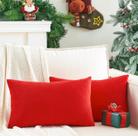 Pacote GrinEed de 2 fronhas vermelhas de Natal de veludo 30x50 cm