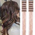 Pacote Hair Tinsel Umylar de 12 extensões rosa com glitter de 50 cm