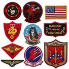 Pacote Iron-on Patches Veworn Top Pilot US Military de 10 unidades Pacote Iron-on Patches Veworn Top Pilot US Military de 10 unidades