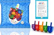 Pacote médio de madeira multicolorida Dreidels The Dreidel Company com 10