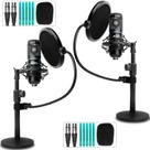 Pacote Movo Podpak2t com 2 Microfones - Kit de Podcast