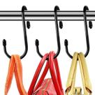 Pacote Purse Hooks Higift com 12 unidades para organizador de barras de armário - preto Pacote Purse Hooks Higift com 12 unidades para organizador de barras de armário - preto