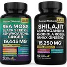 Pacote Sea Moss e Shilajit - Ashwagandha, óleo de semente preta