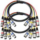 Pacote Snake Cable Heams de 4 canais XLR 3FT Professional
