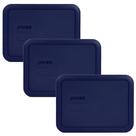 Pacote: tampas de plástico azul Pyrex 7210-PC de 3 xícaras (3 itens)