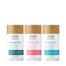 Pacote variado de desodorante Stick Raw Sugar Simply Deo para 3 mulheres e homens