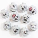 Pacote Zombie Head BrickTactical para minifigs x10 cinza claro