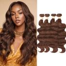 Pacotes de cabelo ALLRUN Body Wave Brown 12A Brazilian 4 18-22 polegadas