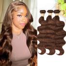 Pacotes de cabelo ALLRUN Brown Body Wave 12A Brazilian Hair 40-50cm