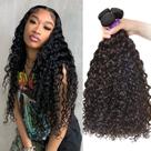 Pacotes de cabelo Aopusi Water Wave Virgin Remy Human Hair 3 pacotes