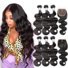 Pacotes de cabelo e fecho Beauty Princess Body Wave 10A Brazilian