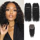 Pacotes de cabelo JTDebade Kinky Curly 25 cm Cabelo humano 4 pacotes