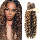 Pacotes de cabelo NiegMeag Brown Deep Wave 3 Pacotes 56-60cm 8A