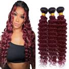 Pacotes de cabelo Nuailisex 1b/99j Ombre Burgundy Deep Wave 56-66cm