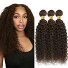 Pacotes de cabelo Raivide Chocolate Brown Kinky Curly 4 30cm-40cm