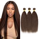 Pacotes de cabelo WuvusNM 4 Kinky Straight Brown 50-60cm 3x100g