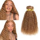 Pacotes de cabelo YOUNGHANN Honey Blonde Kinky Curly 8A 50cm 3x100g
