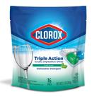 Pacotes de detergente para lava-louças Clorox Triple Action 16 unidades