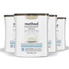 Pacotes de detergente para lava-louças Method Fragrance Free 30 comprimidos x 4