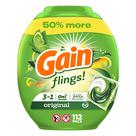 Pacotes de detergente para roupa Gain FLINGS Original Scent 112 unidades