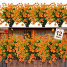 Pacotes de flores artificiais de outono TURNMEON 12 para atividades ao ar livre