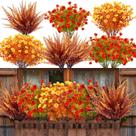 Pacotes de flores artificiais de outono TURNMEON 20 para decoração ao ar livre