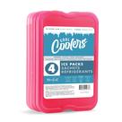 Pacotes de gelo Fit & Fresh Cool Coolers XL Slim, pacote com 4 unidades, rosa