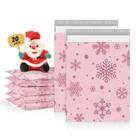 Pacotes de polietileno METRONIC Christmas, 10 x 13 cm, pacote com 100 unidades, rosa e neve