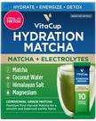 Pacotes Instantâneos de Hidratação Matcha VitaCup com Eletrólitos (10 Unidades)