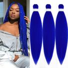 Pacotes pré-esticados de 26 polegadas Braiding Hair UpRyo Blue