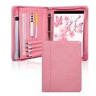 Padfolio SUCCEWISHER de Cuero Vegano Rosa Súper a la Moda con Malla