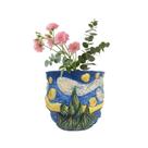 Padrão criativo de céu estrelado em resina inspirada em Van Gogh em vaso de flores Padrão criativo de céu estrelado em resina inspirada em Van Gogh em vaso de flores