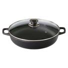 Paella Ferro Fundido Alça Ferro Tampa Vidro Santana 30 Cm