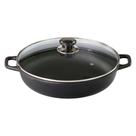Paella Ferro Fundido Alça Ferro Tampa Vidro Santana 36 Cm