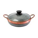 Paella Pedra Sabão Alça de Cobre com Tampa de Vidro P 20x5cm Paella Pedra Sabão Alça de Cobre com Tampa de Vidro P 20x5cm