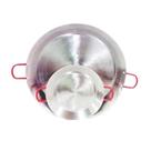 Paellera Tacho Aço Inox 2Mm 4 Litros 40Cm Alça Vermelha