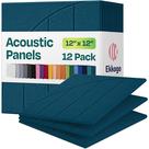 Painéis acústicos Ekkogo Soundproof, pacote com 12 unidades, 30x30x1cm, Ocean Turquoise