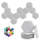 Painéis acústicos UNECHO hexagonais de alta densidade, pacote com 12