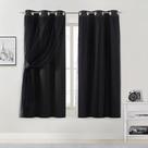 Painéis de cortina Blackout Bujasso Black com sobreposição transparente 37x160cm