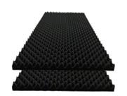 Painéis de espuma acústica Jdejiela Egg Crate 48x24x5cm, pacote com 2 unidades, pretos Painéis de espuma acústica Jdejiela Egg Crate 48x24x5cm, pacote com 2 unidades, pretos