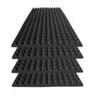Painéis de espuma acústica KTOESHEO Pyramid 48x24x5cm, pacote com 4 unidades, pretos
