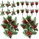 Painéis de palhetas e sprays de Natal, 48 unidades para decoração de árvores
