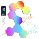 Painéis de parede com luzes LED NIUCOO Hexagon RGB Gaming, pacote com 8