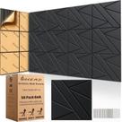 Painéis de parede insonorizados BSHEAD 50 Pack 30x30cm pretos