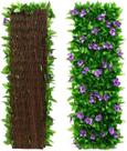 Painéis de treliça de jardim expansíveis com hera e flor artificiais