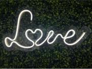 Painel Acrílico Palavra Love Em Neon Led Luminoso 40cm
