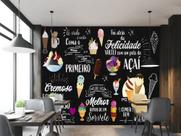 Painel adesivo de parede chalk sorveteria