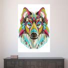 Painel Adesivo de Parede - Lobo - Animais - 1639png