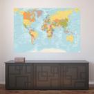 Painel Adesivo de Parede - Mapa Mundi - Mundo - 1340pnm