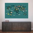 Painel Adesivo de Parede - Mapa Mundi - Mundo - 1818pnp